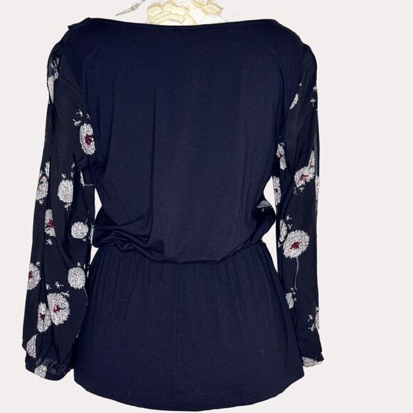 Deletta Anthropologie Wished Blooms Dandelion Peplum Top Blouse XS bv - Picture 11 of 14